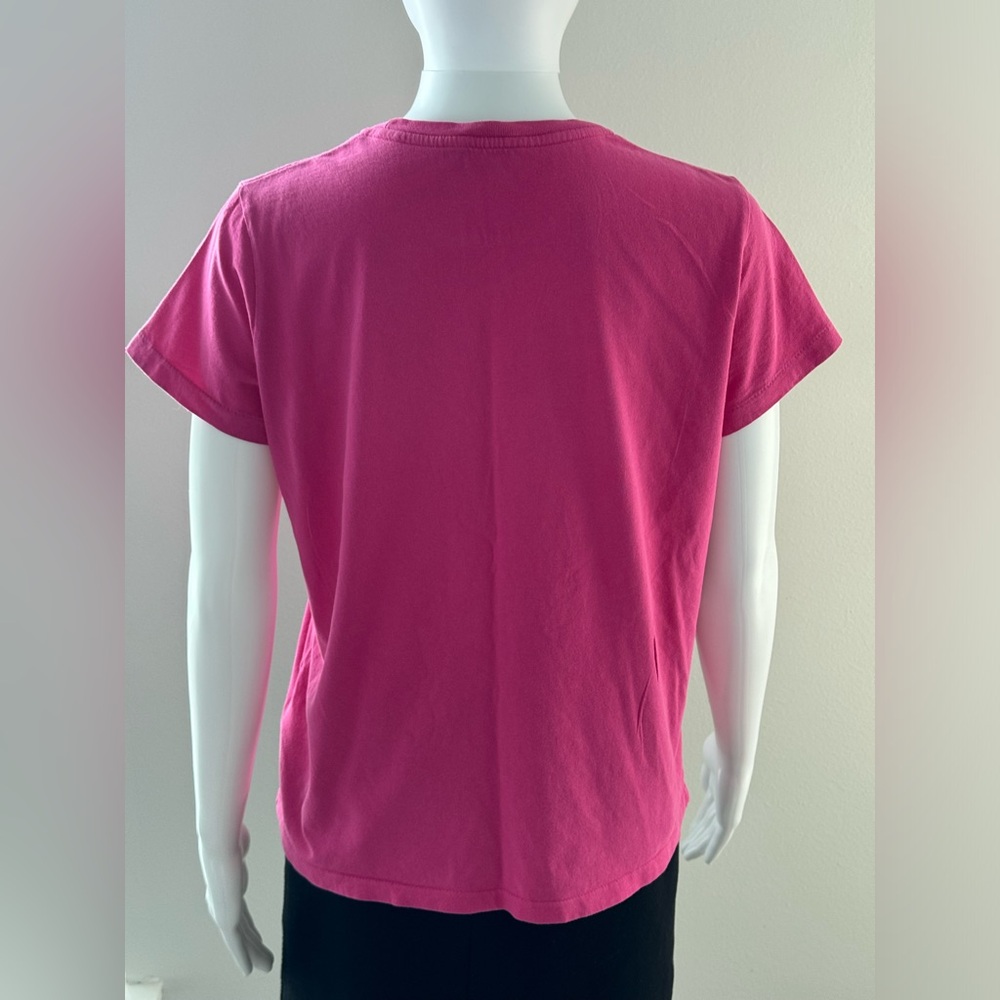 Polo Ralph Lauren Women's T-shirt size L pink color with a round neck. - Picture 5 of 13
